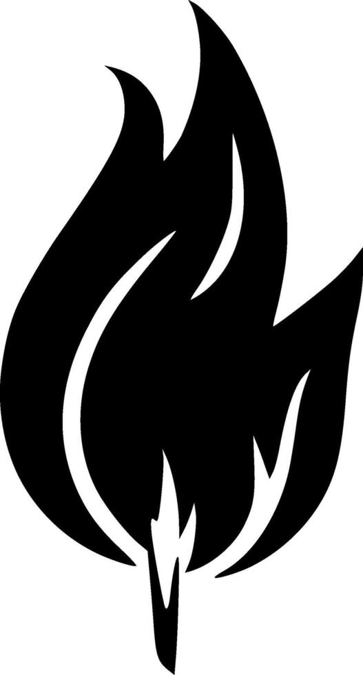 Fire, Minimalist and Simple Silhouette - illustration vector