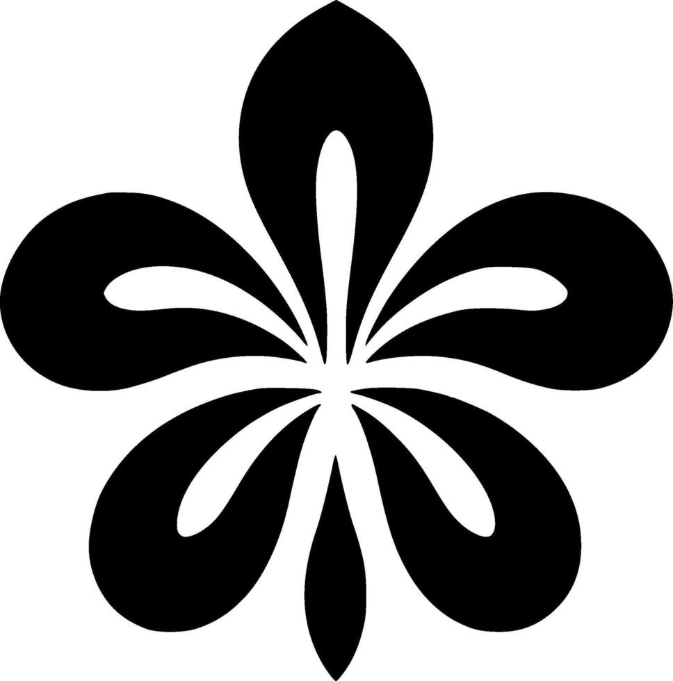 Flower - Black and White Isolated Icon - illustration vector