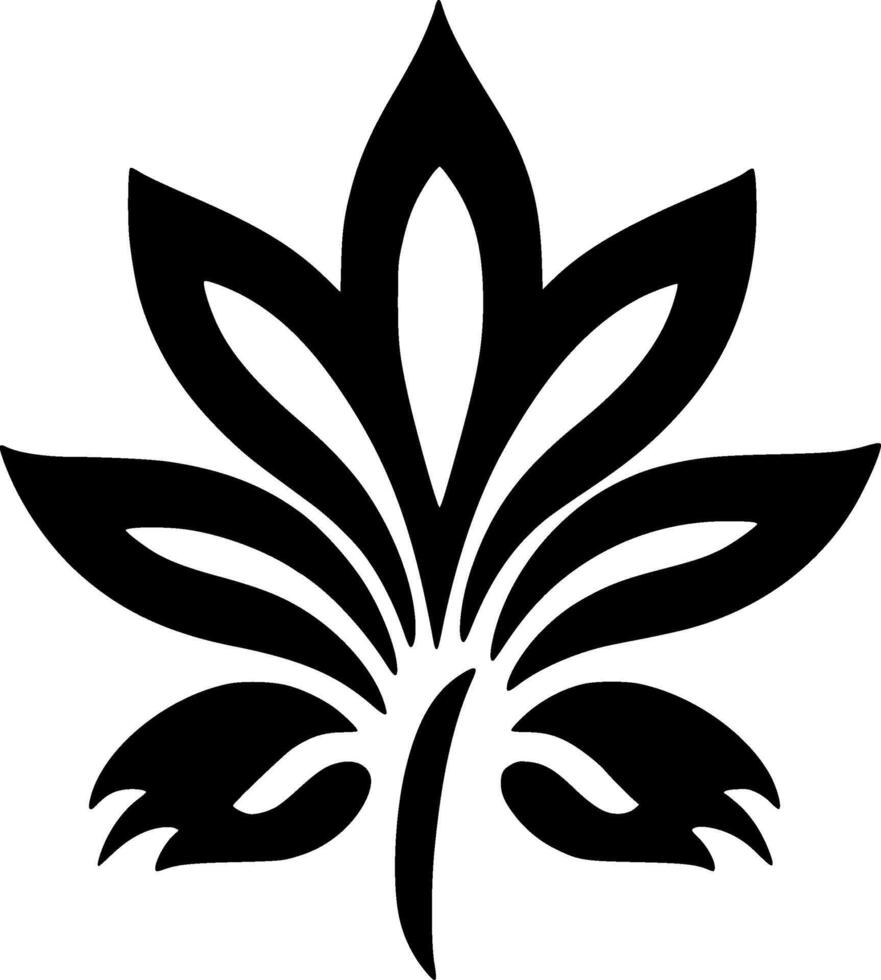 Flower - Black and White Isolated Icon - illustration vector