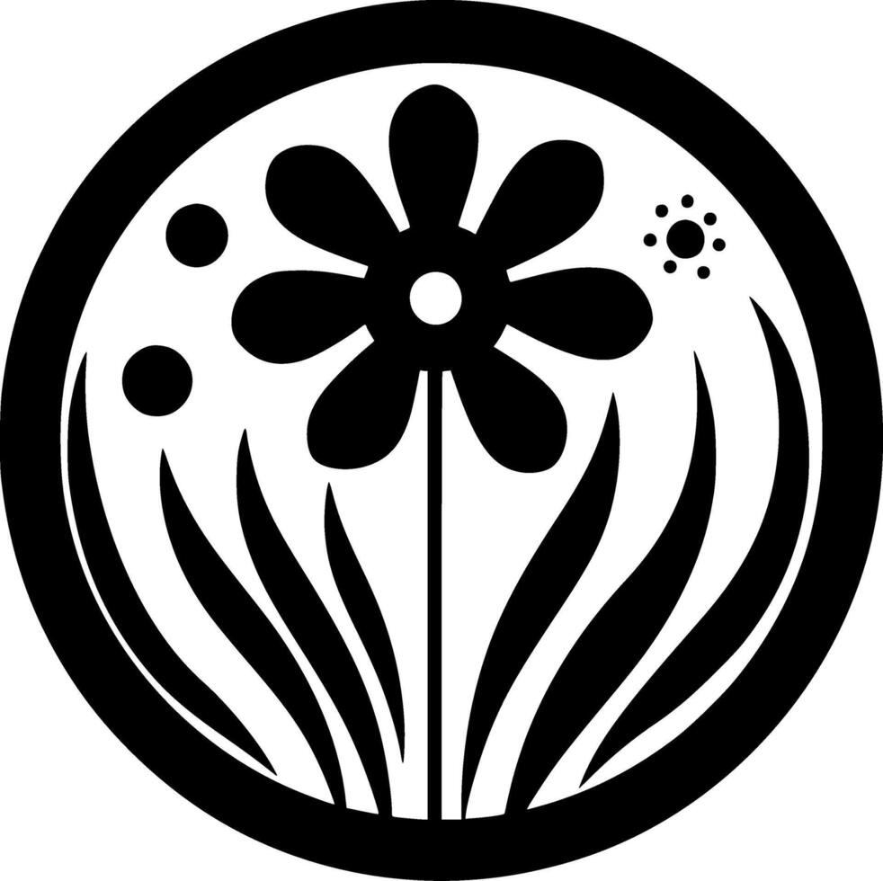 Flower, Black and White illustration vector