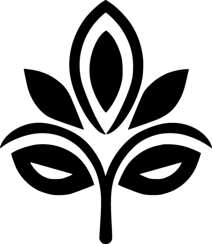 Flower - Black and White Isolated Icon - illustration vector