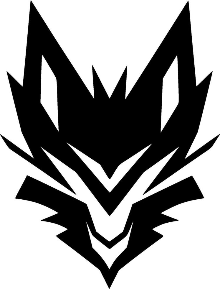 Fox - Black and White Isolated Icon - illustration vector