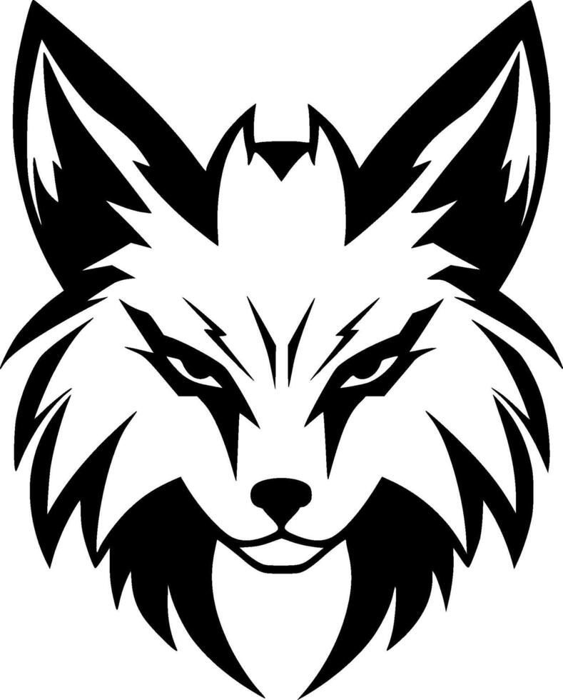 Fox, Black and White illustration vector