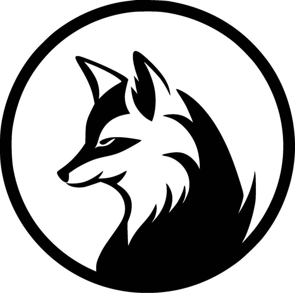 Fox, Black and White illustration vector