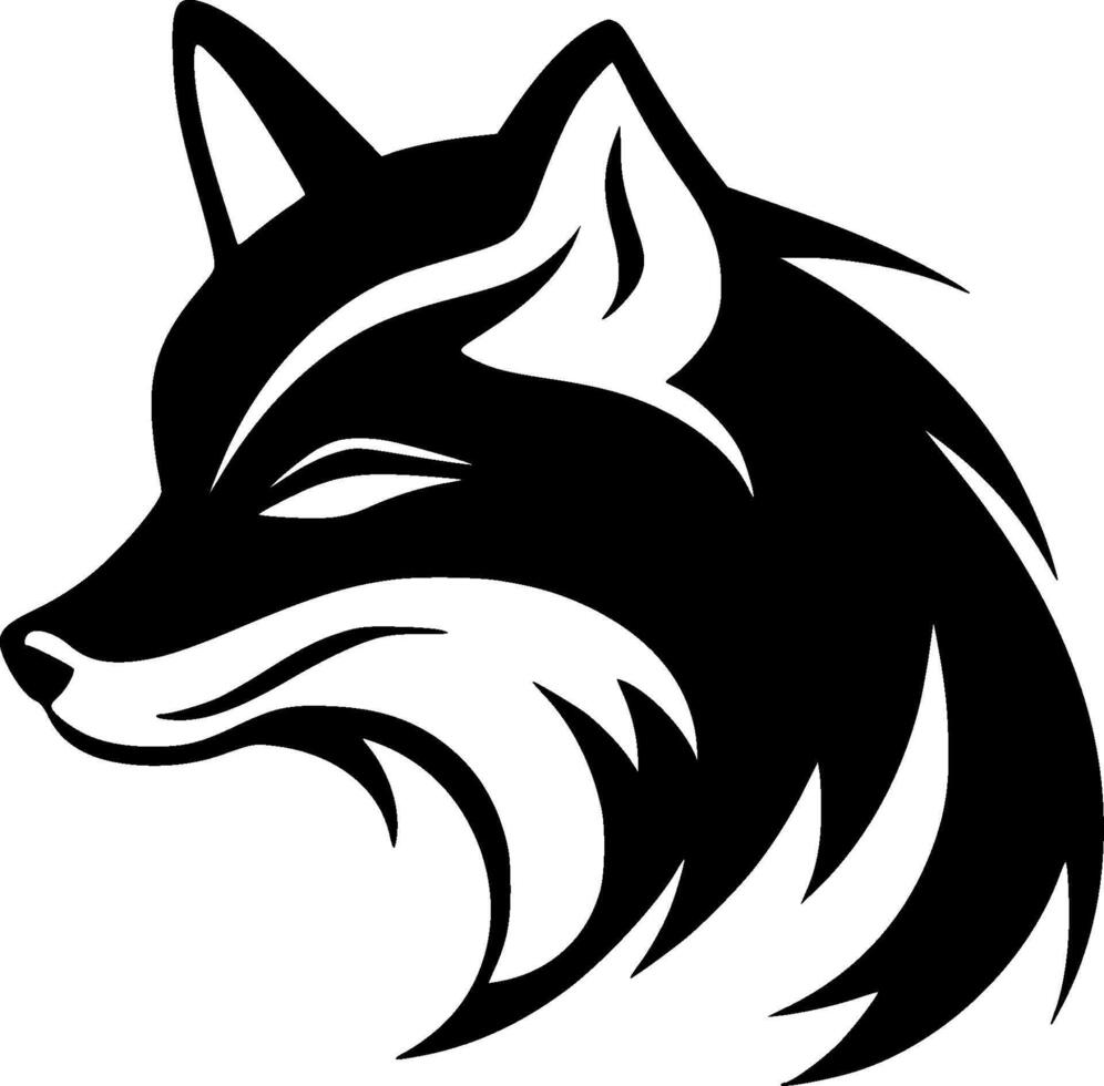 Fox, Black and White illustration vector