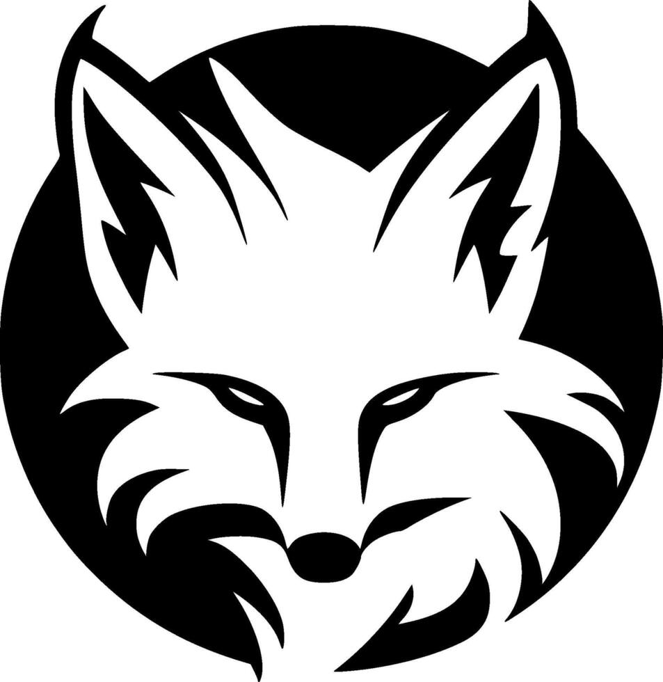 Fox, Black and White illustration vector