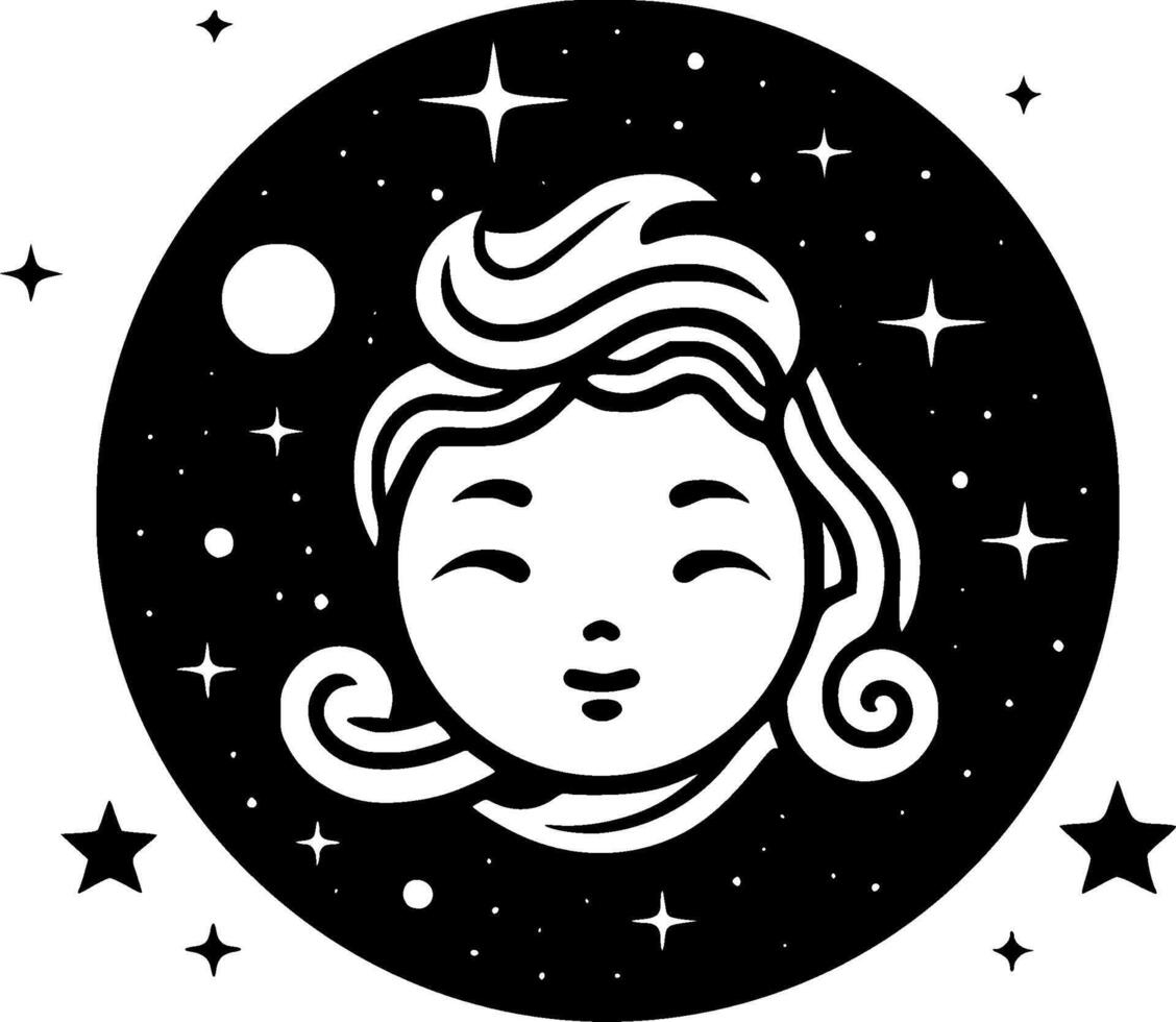 Galaxy, Black and White illustration vector