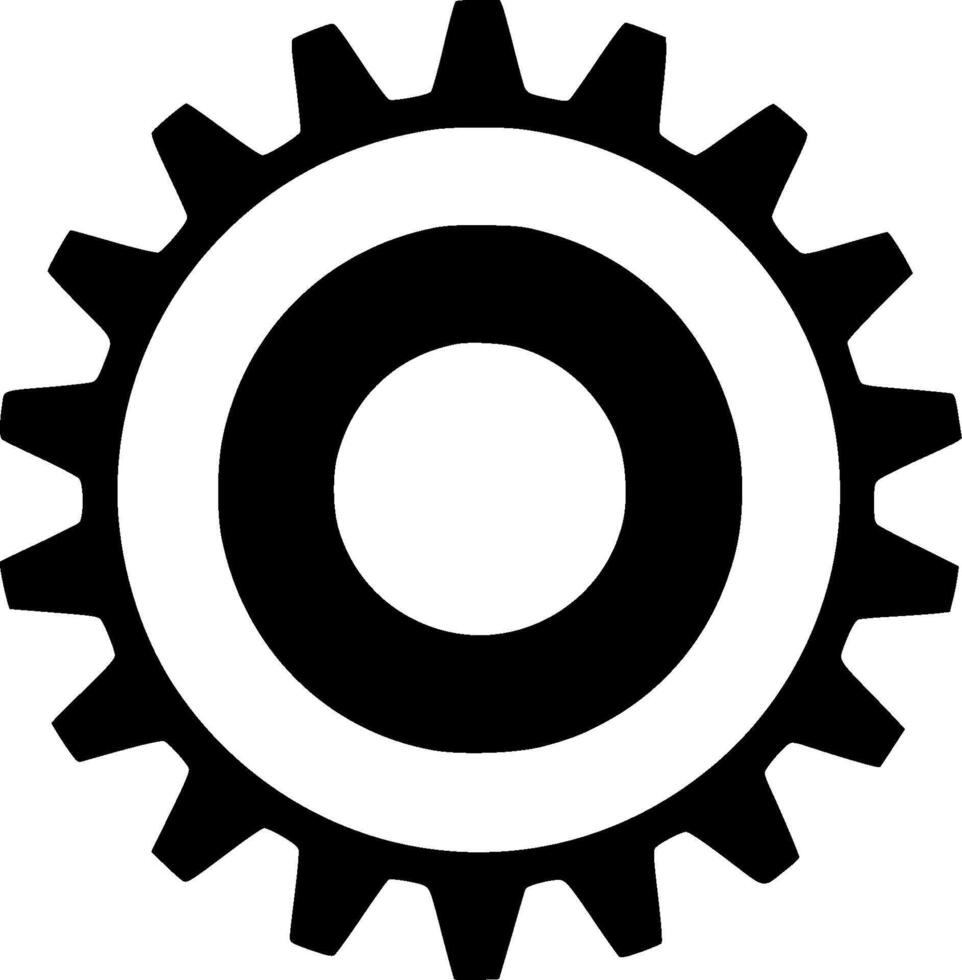 Gear, Black and White illustration vector