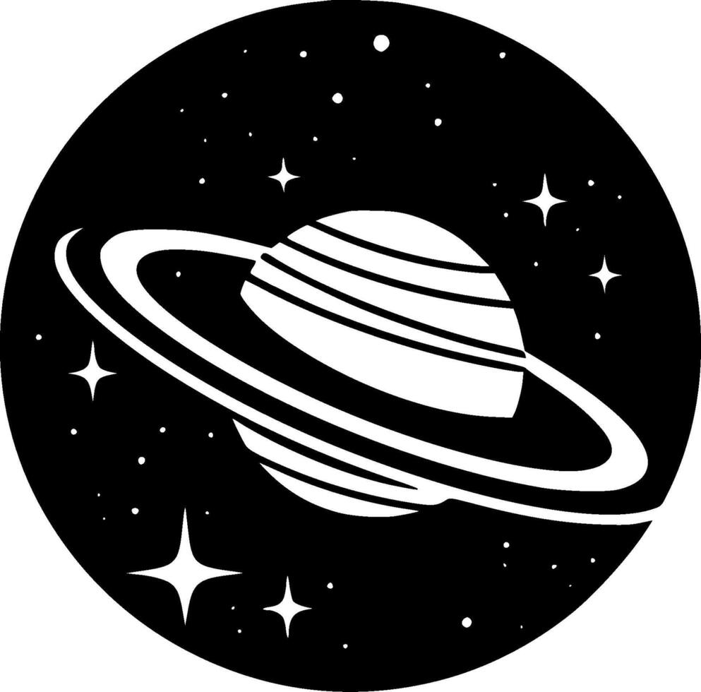 Galaxy, Minimalist and Simple Silhouette - illustration vector