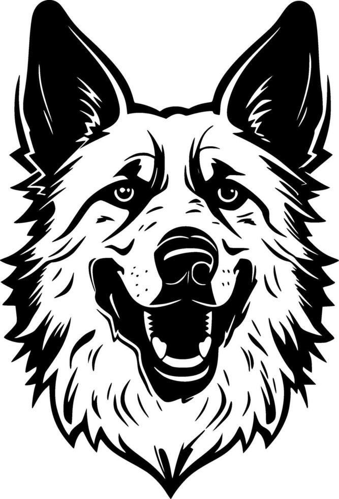 German Shepherd, Minimalist and Simple Silhouette - illustration vector