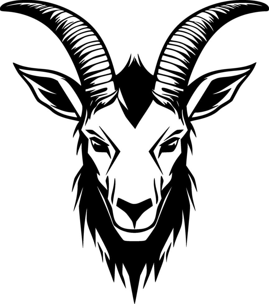 Goat, Black and White illustration vector