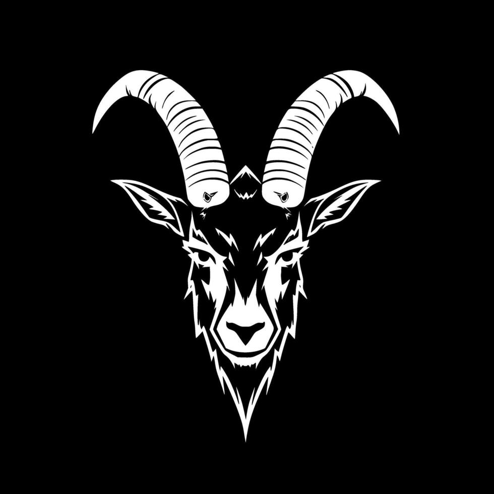 Goat - Black and White Isolated Icon - illustration vector