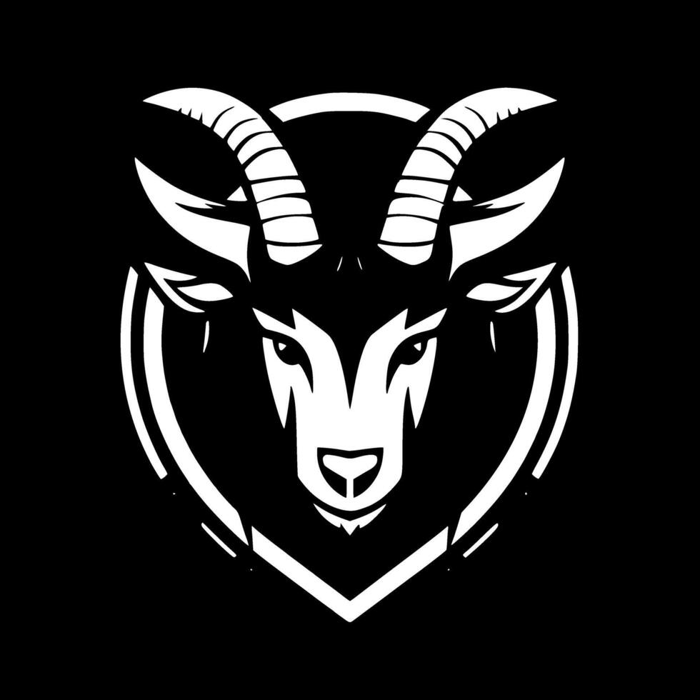 Goat, Black and White illustration vector