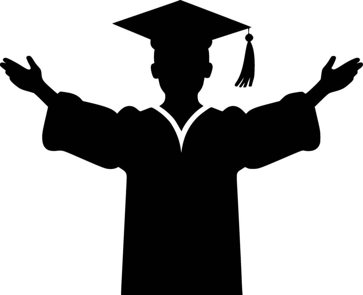 Graduation, Minimalist and Simple Silhouette - illustration vector