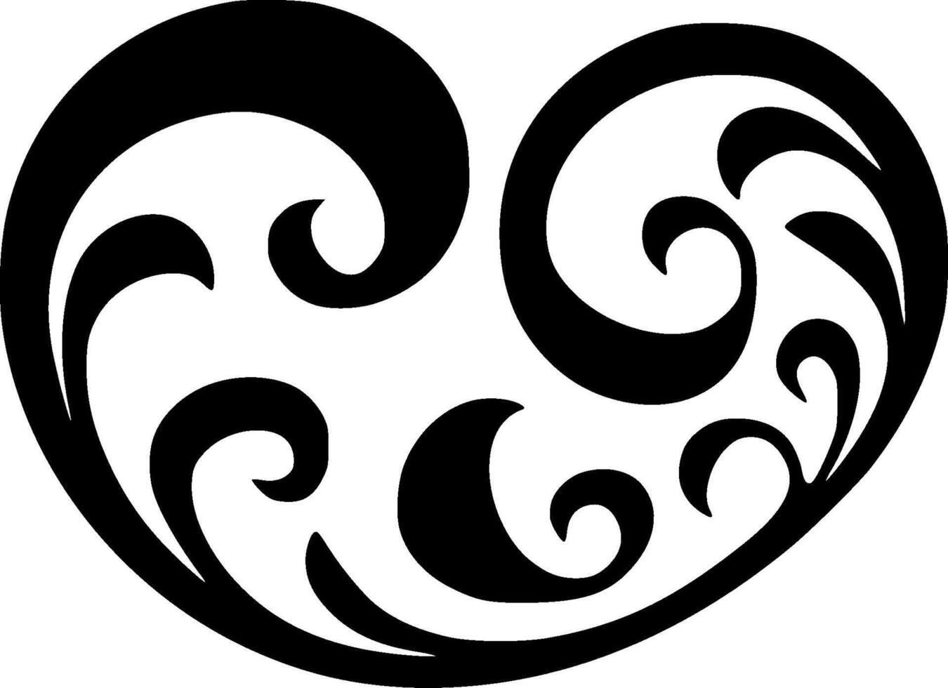 Heart - Black and White Isolated Icon - illustration vector