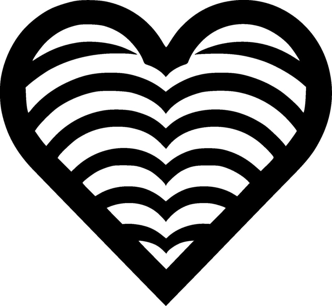 Heart, Minimalist and Simple Silhouette - illustration vector