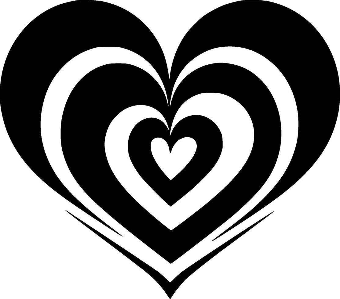 Heart - Black and White Isolated Icon - illustration vector