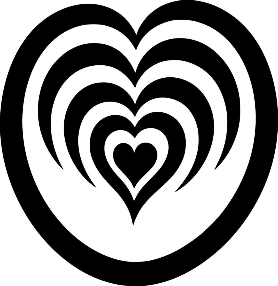 Heart - Black and White Isolated Icon - illustration vector