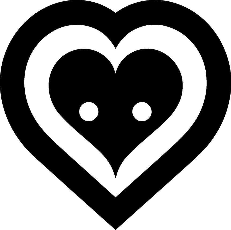 Heart - Black and White Isolated Icon - illustration vector