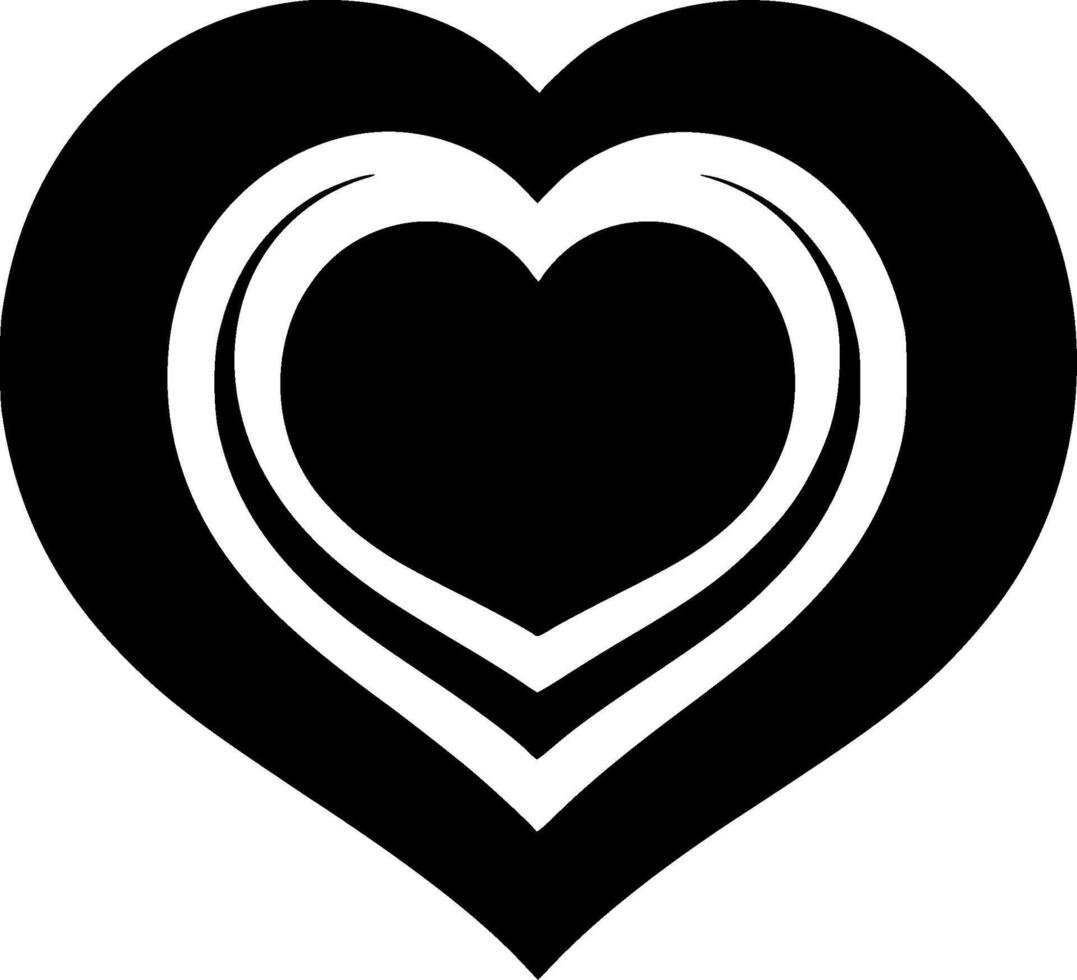 Heart, Black and White illustration vector