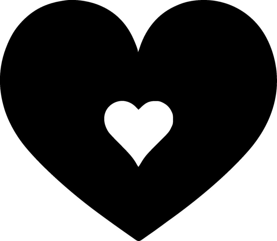 Heart - Black and White Isolated Icon - illustration vector