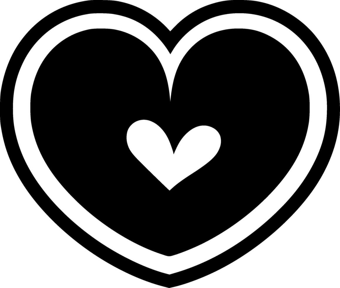 Heart - Black and White Isolated Icon - illustration vector