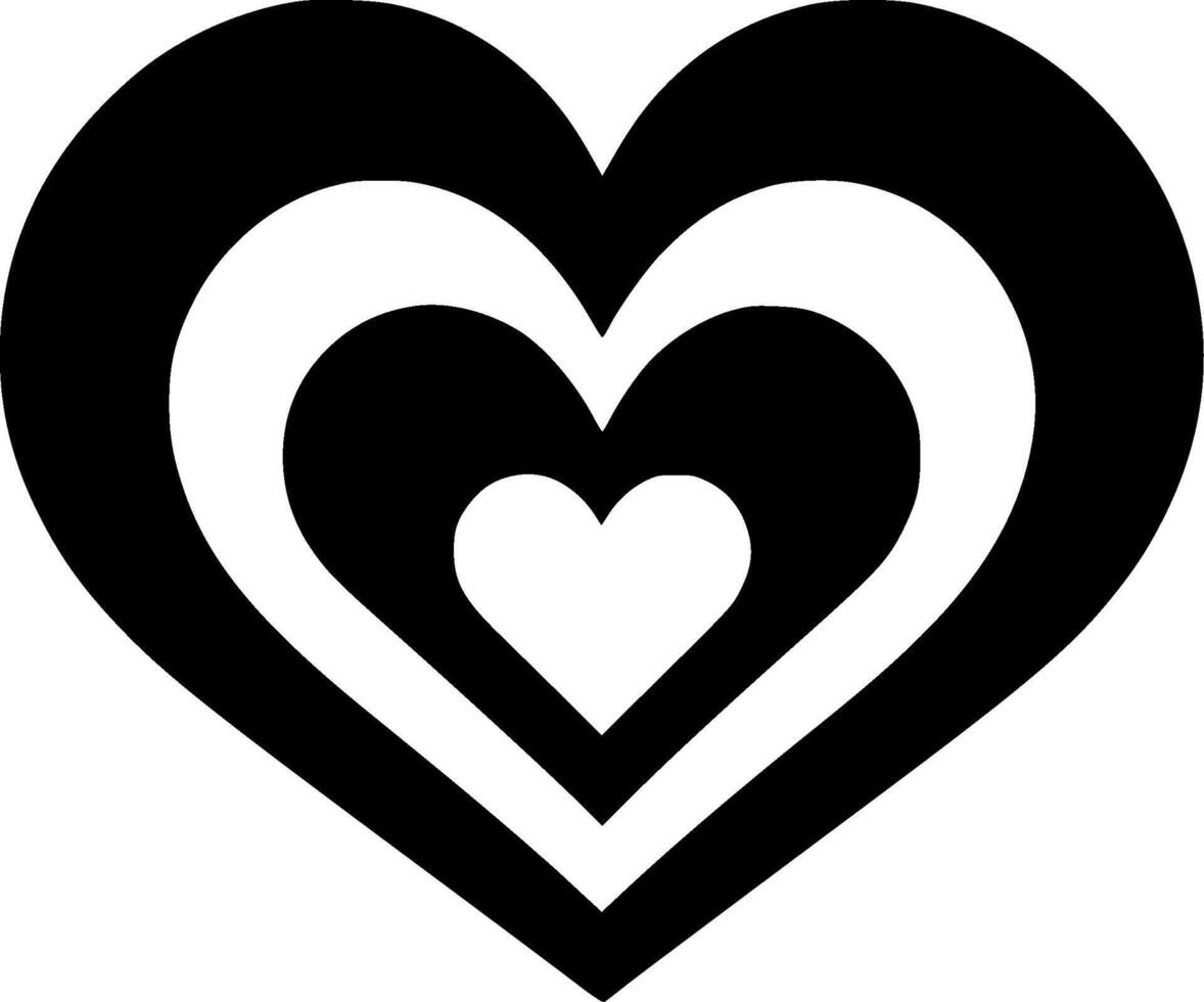 Heart - Black and White Isolated Icon - illustration vector