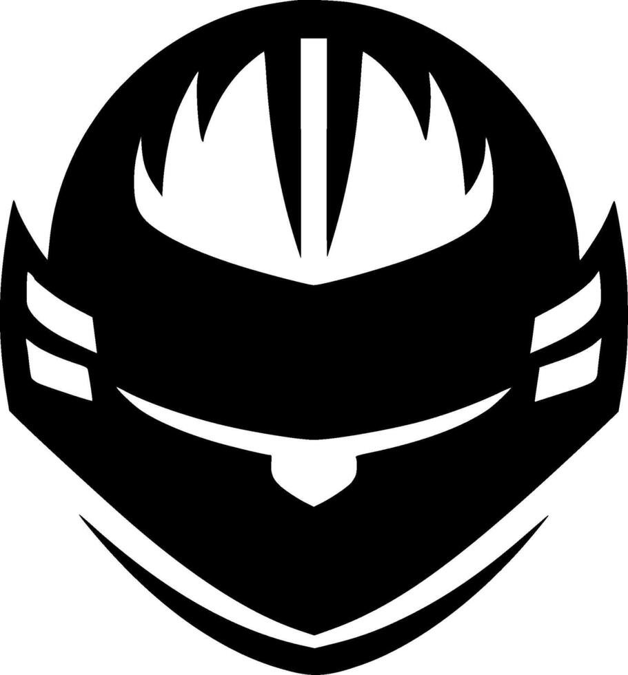 Helmet - Black and White Isolated Icon - illustration vector