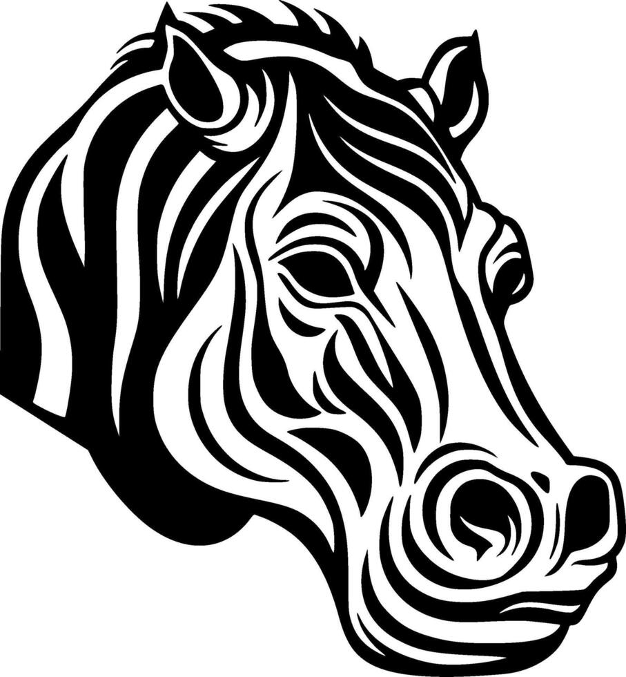 Hippopotamus, Minimalist and Simple Silhouette - illustration vector