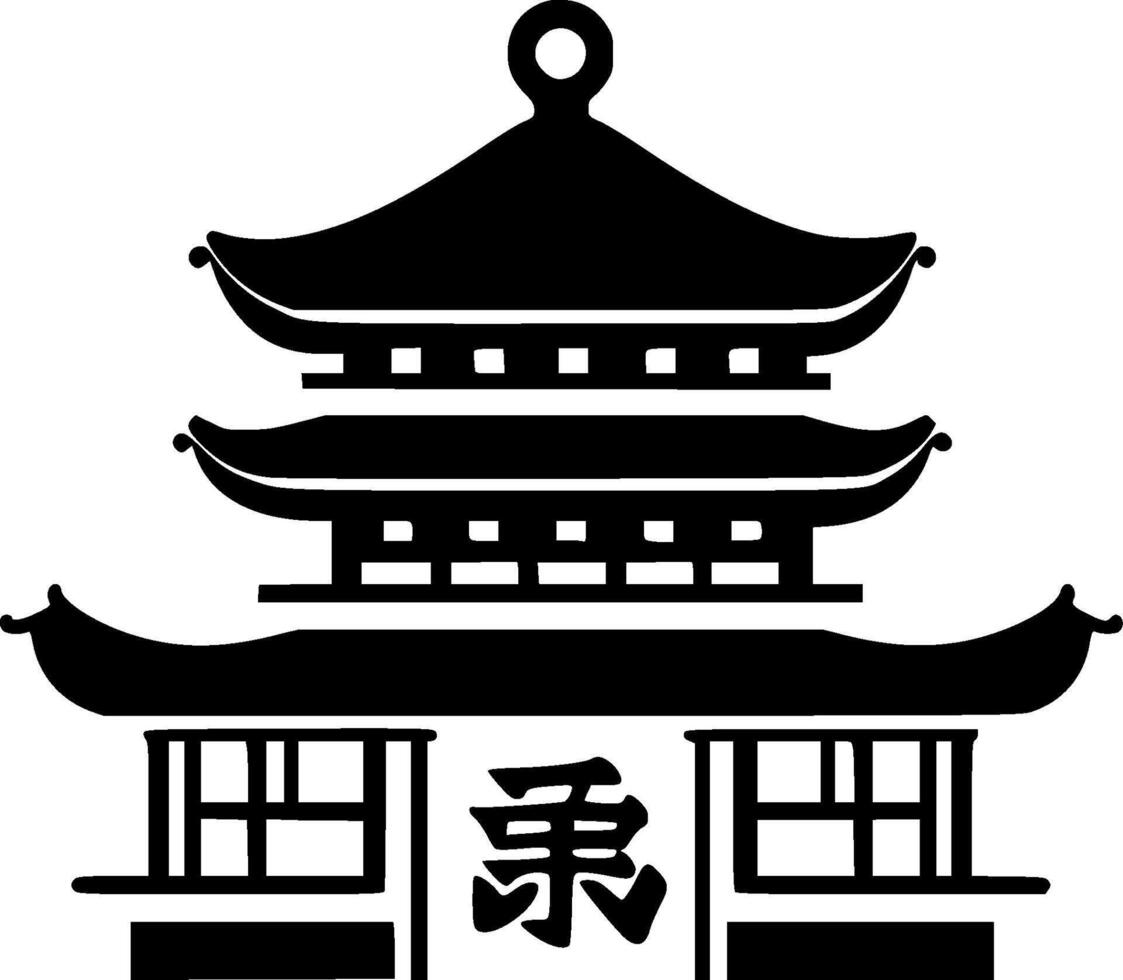 Japan - Black and White Isolated Icon - illustration vector