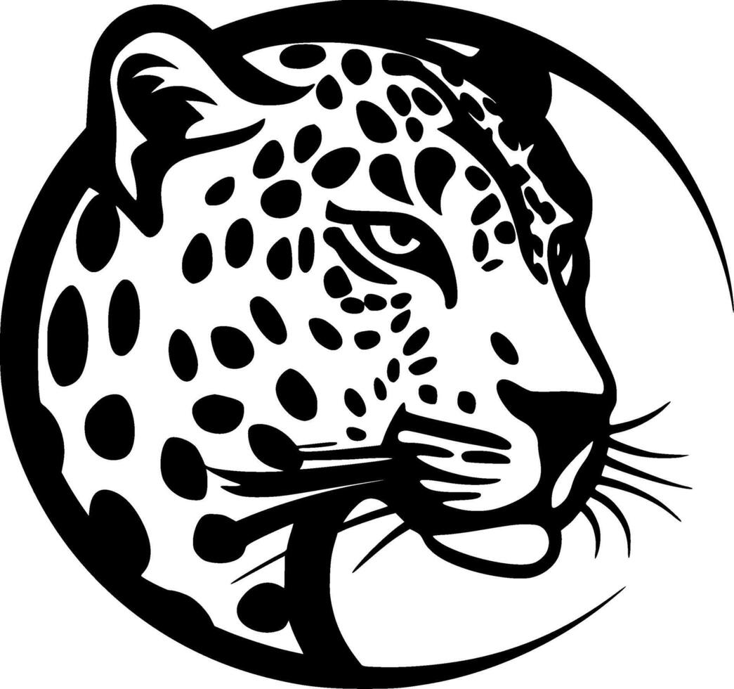 Leopard - Black and White Isolated Icon - illustration vector