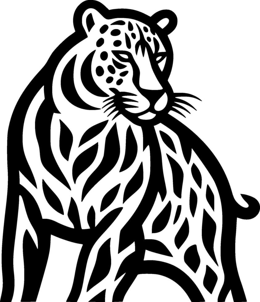 Leopard, Minimalist and Simple Silhouette - illustration vector