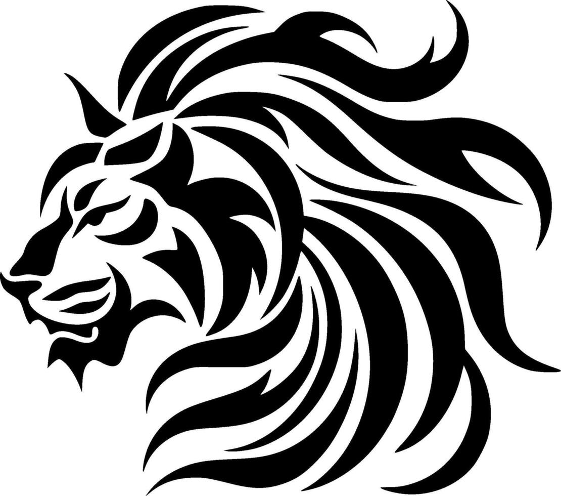 Lion, Minimalist and Simple Silhouette - illustration vector