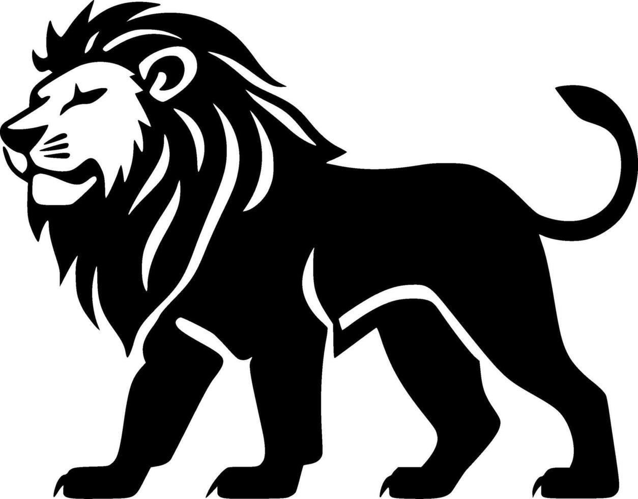 Lion, Black and White illustration vector