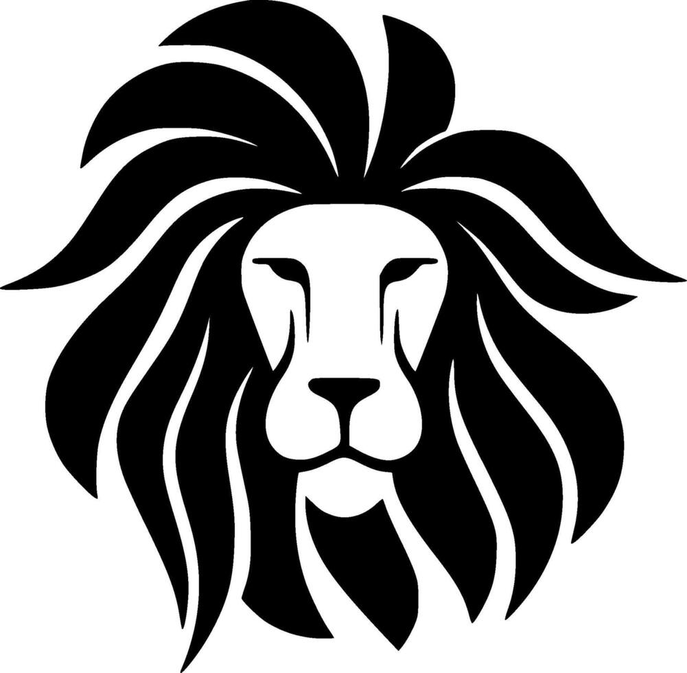 Lion, Black and White illustration vector