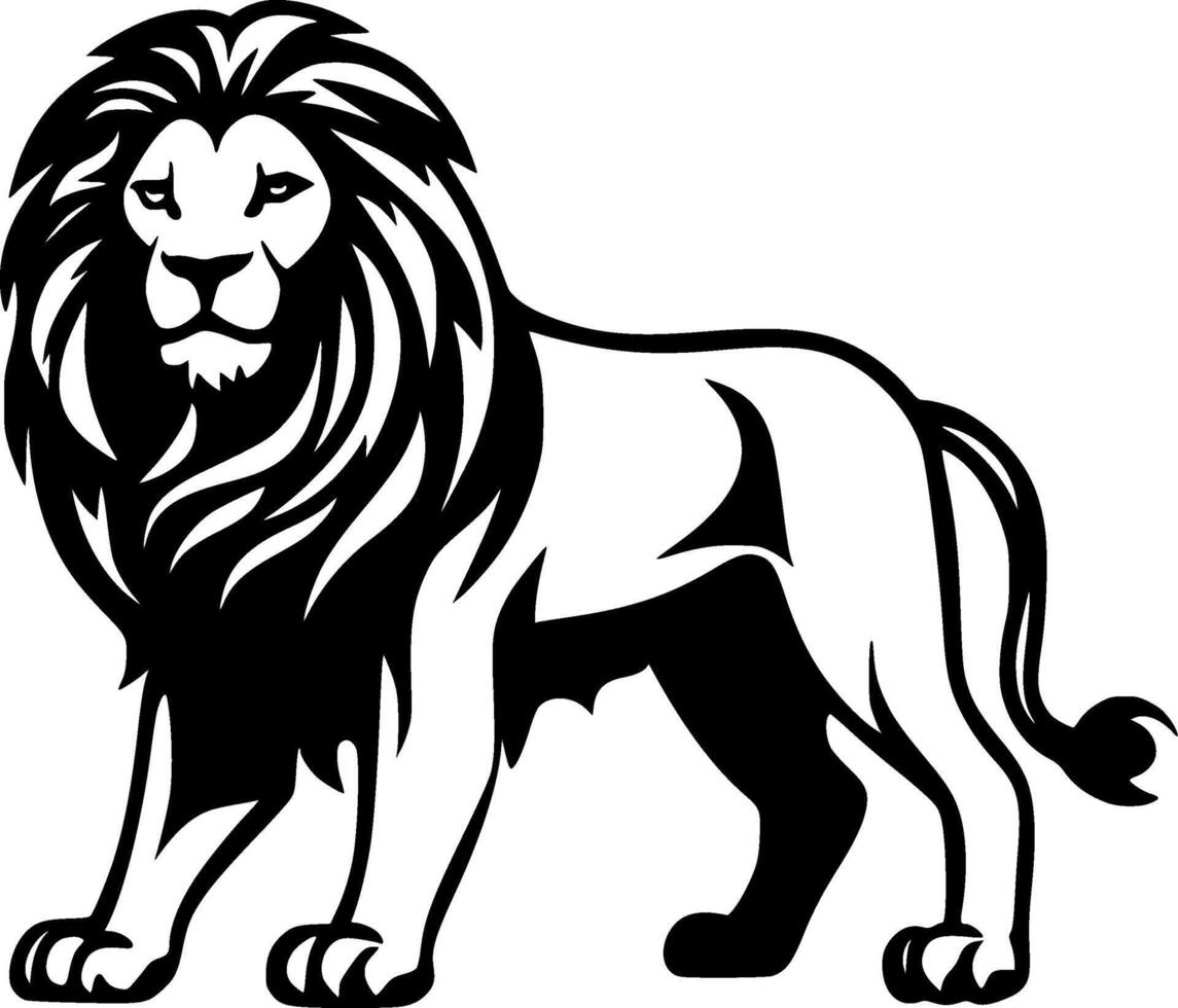 Lion, Black and White illustration vector