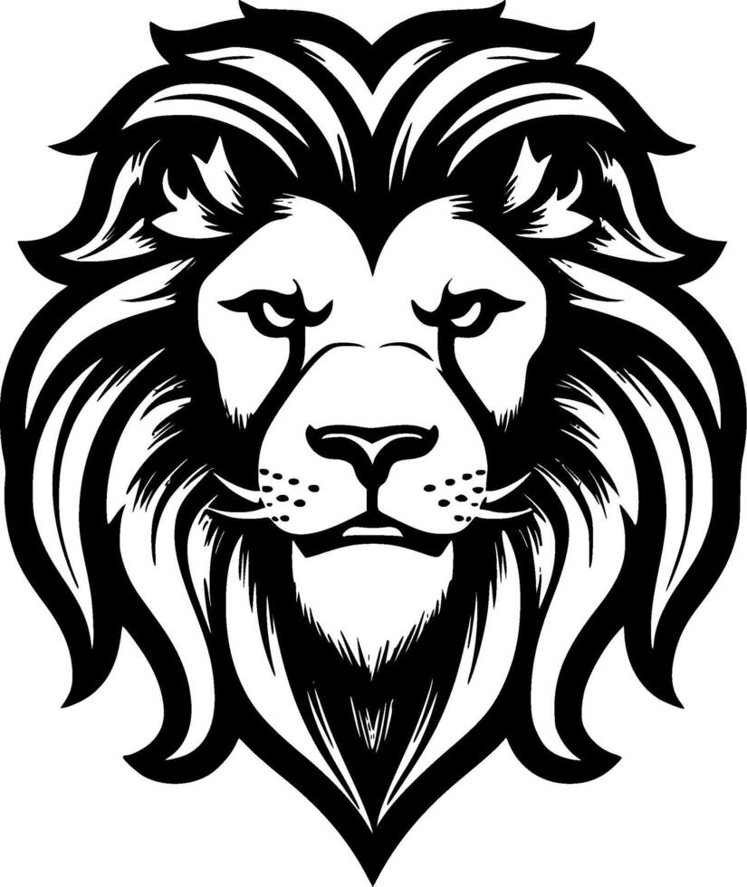 Lion, Black and White illustration vector
