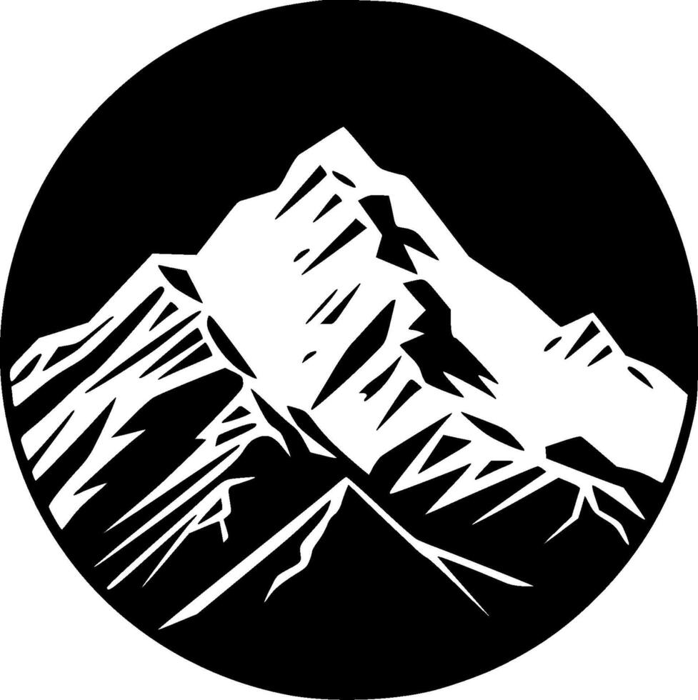 Mountain Range, Black and White illustration vector