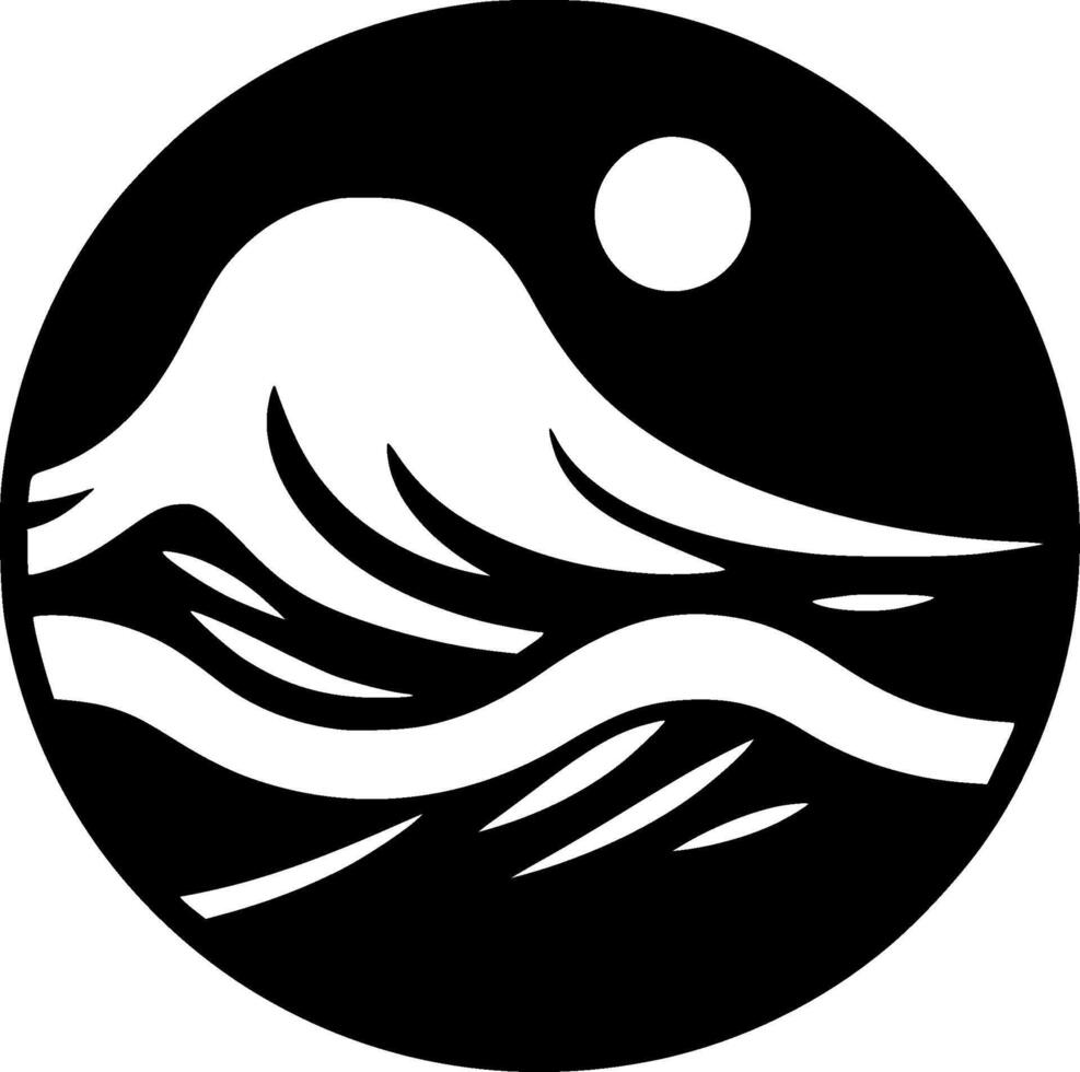 Ocean, Minimalist and Simple Silhouette - illustration vector