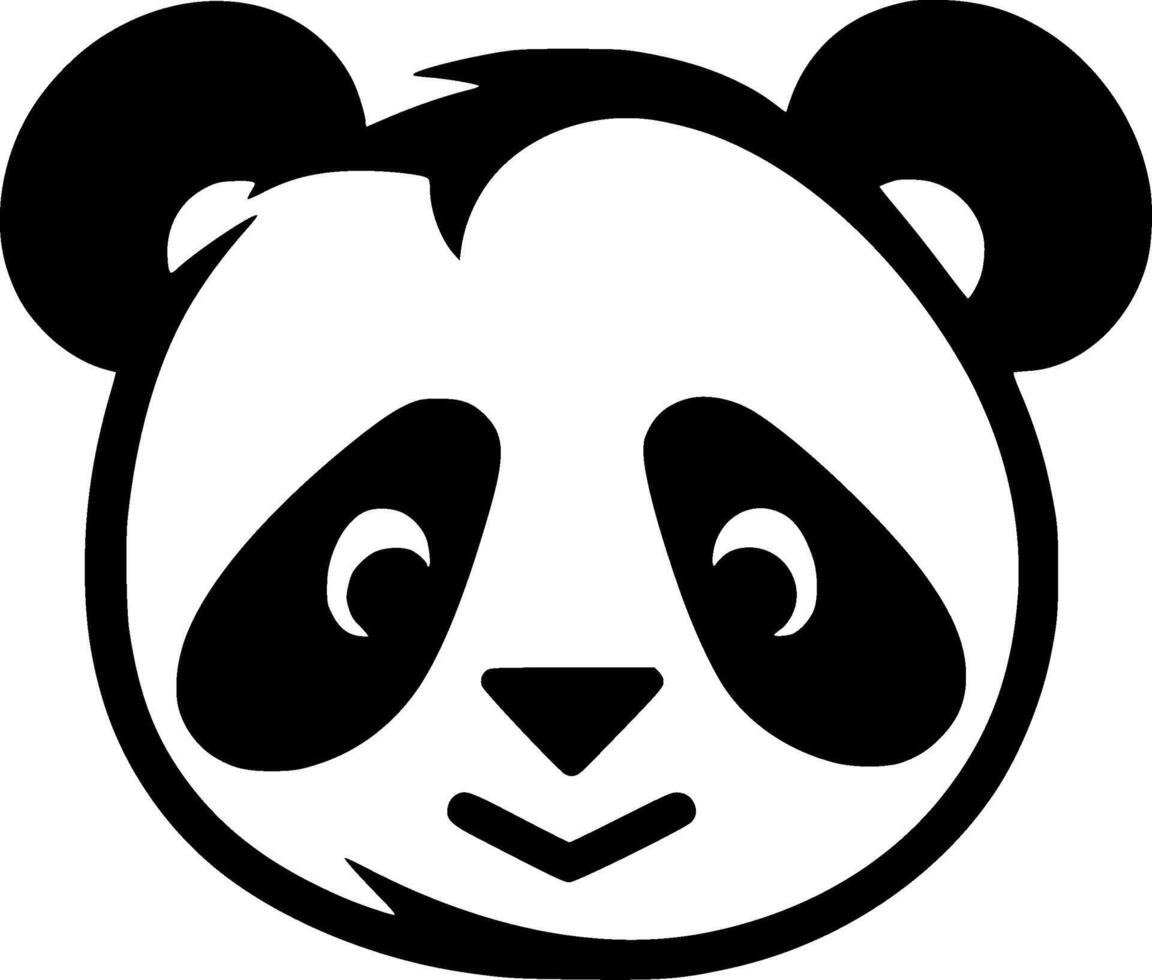 Panda - Black and White Isolated Icon - illustration vector