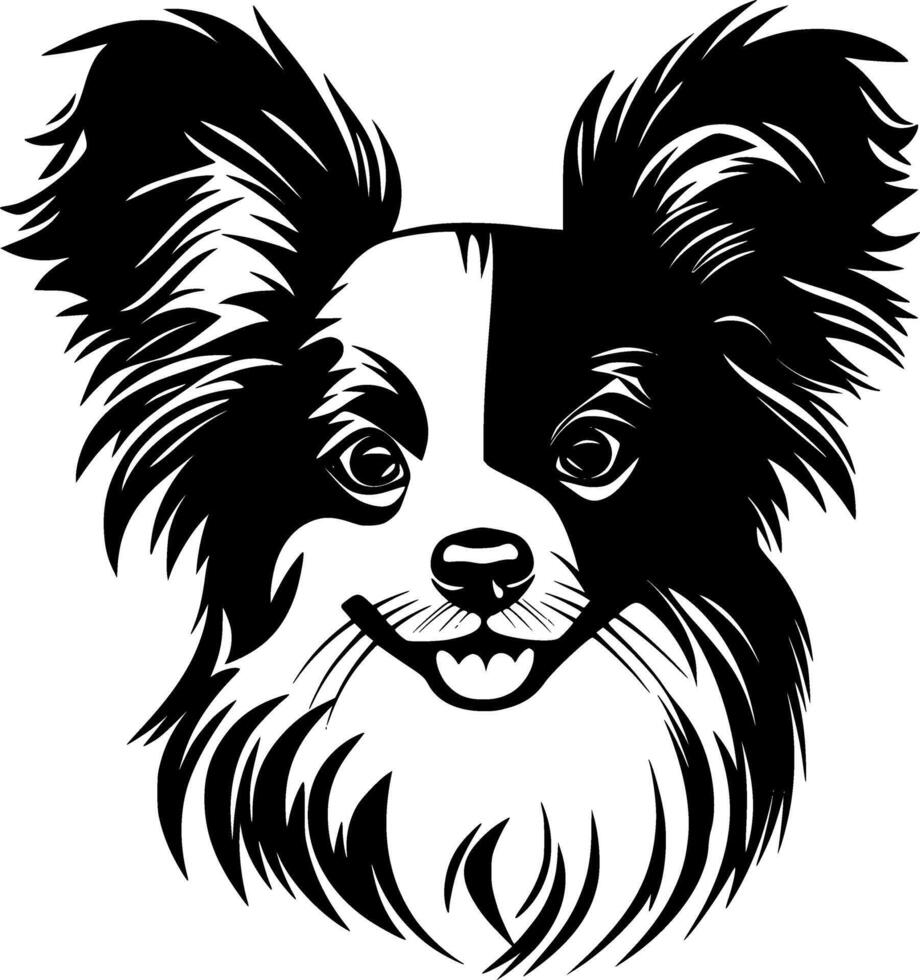 Papillon Dog, Minimalist and Simple Silhouette - illustration vector