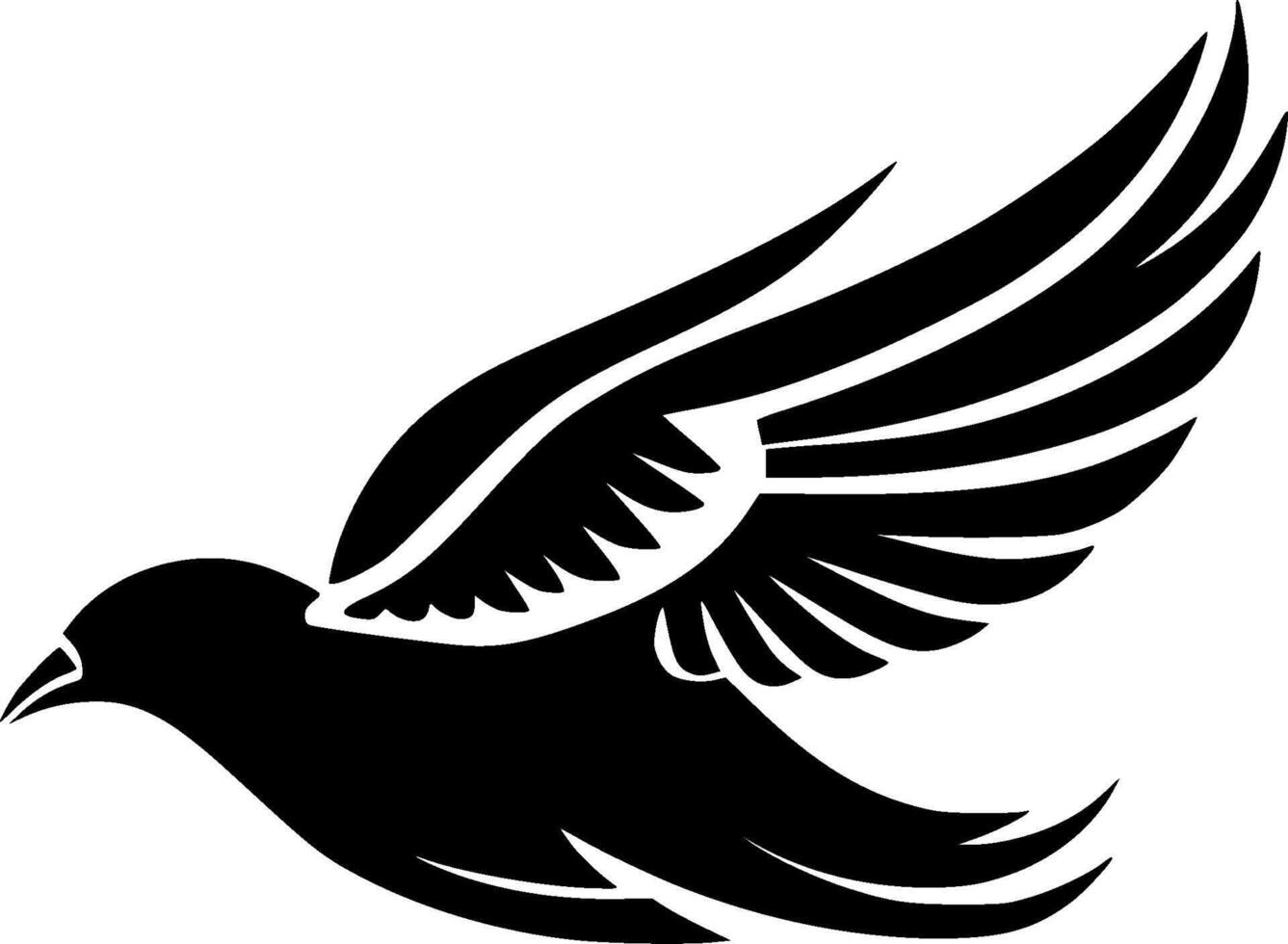 Pigeon, Black and White illustration vector