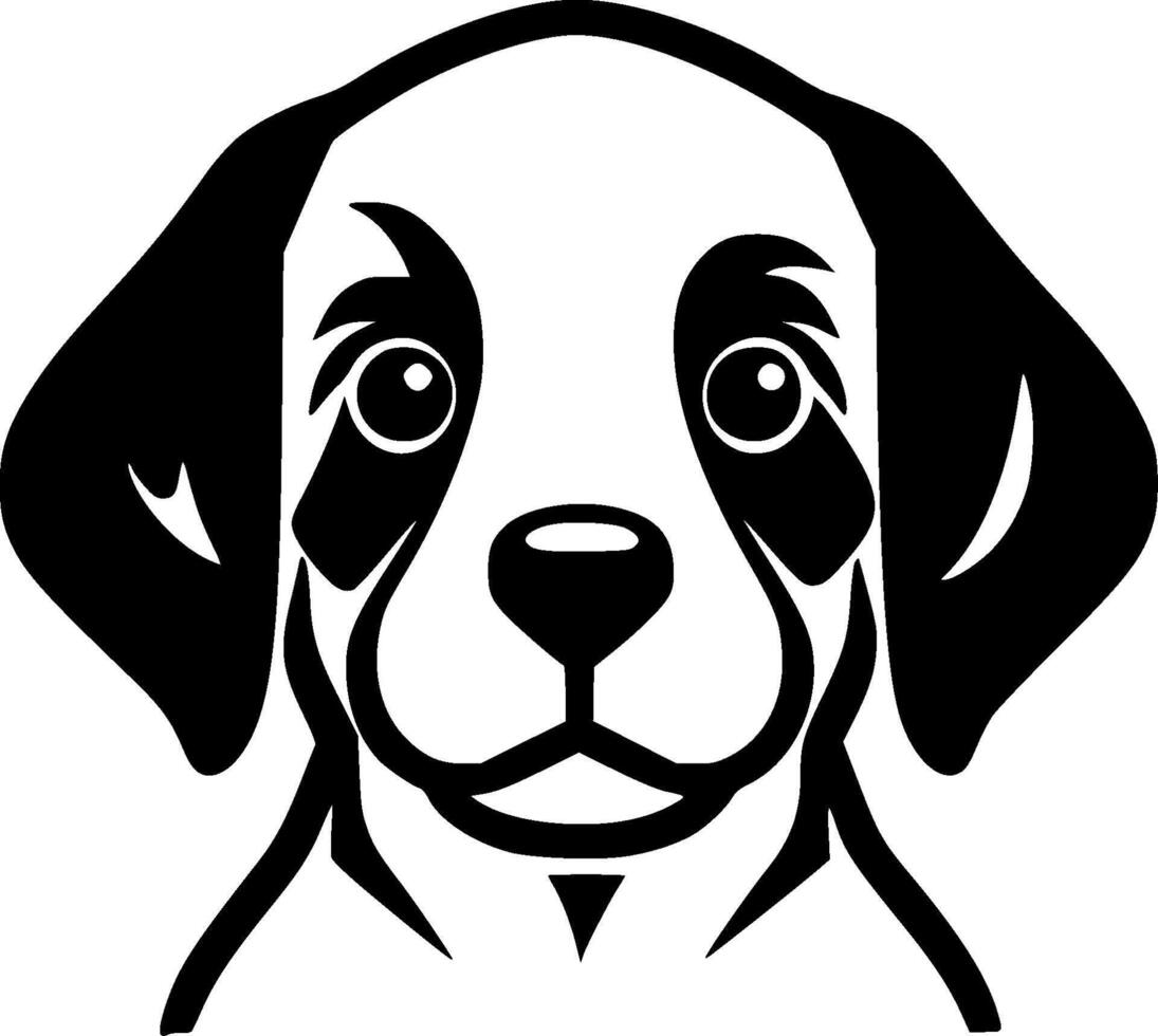Puppy - Black and White Isolated Icon - illustration vector