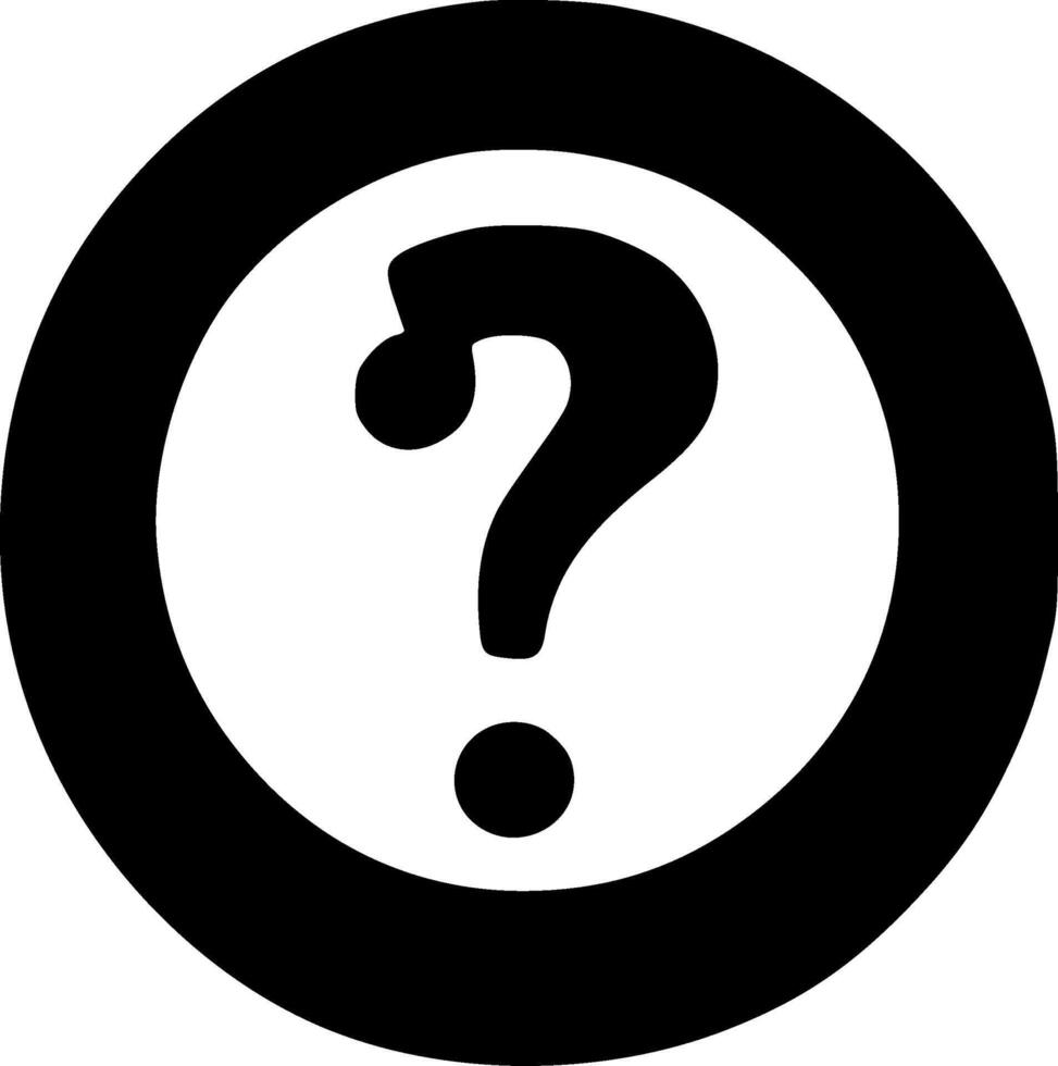 Question - Black and White Isolated Icon - illustration vector