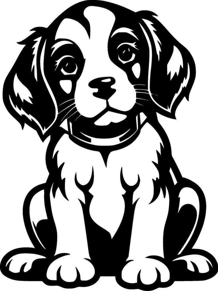 Puppy, Minimalist and Simple Silhouette - illustration vector