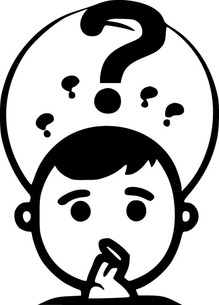 Question - Black and White Isolated Icon - illustration vector