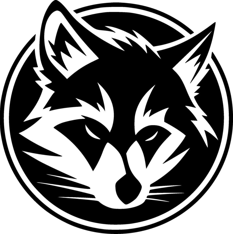 Raccoon, Black and White illustration vector