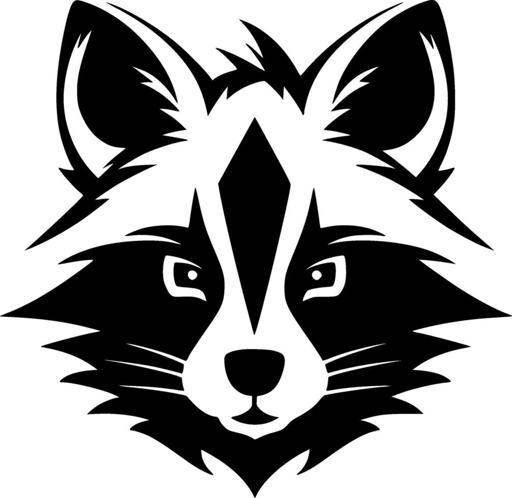 Raccoon, Minimalist and Simple Silhouette - illustration vector