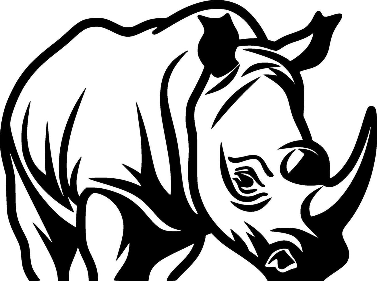 Rhinoceros, Minimalist and Simple Silhouette - illustration vector