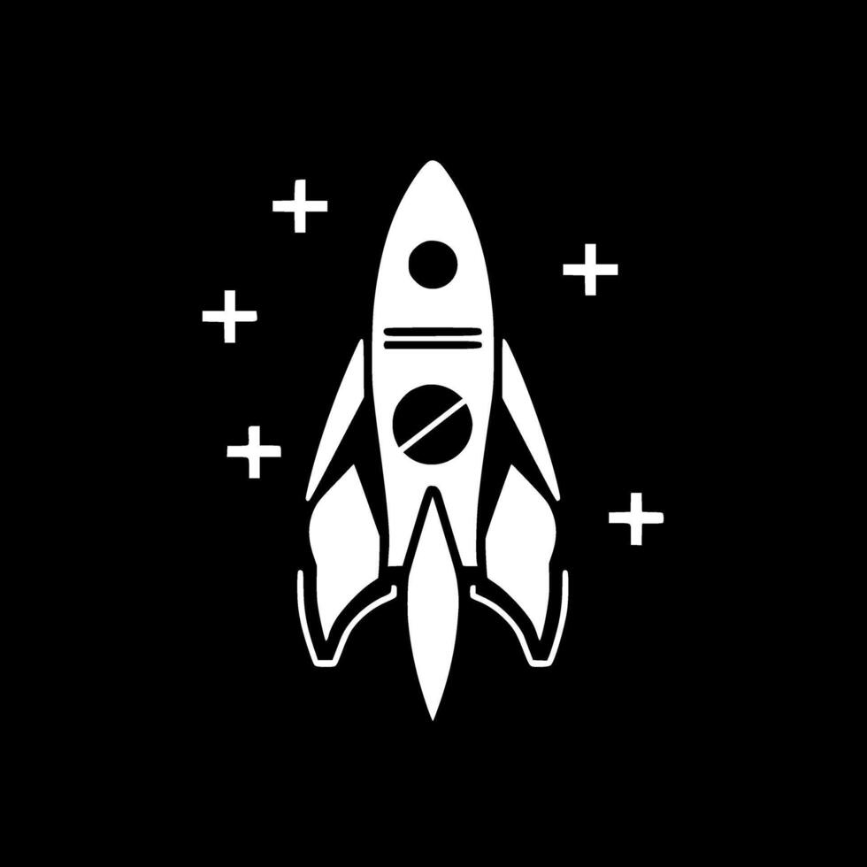 Rocket, Minimalist and Simple Silhouette - illustration vector